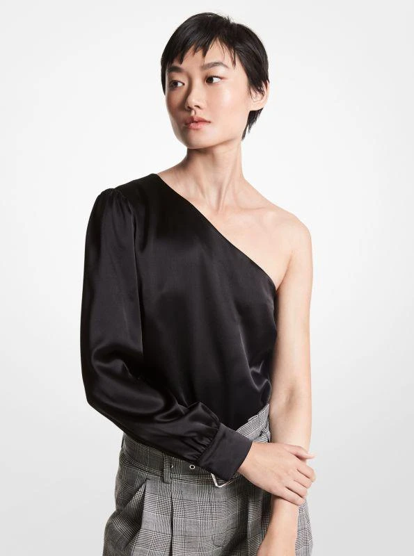 Michael Kors Satin One-Shoulder Top 1