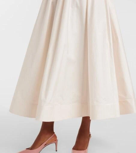 knee length dresses for ladies Matilda Puff Sleeve Midi Dress Twilight Print in White Scarlet by Leo Lin  for SALE