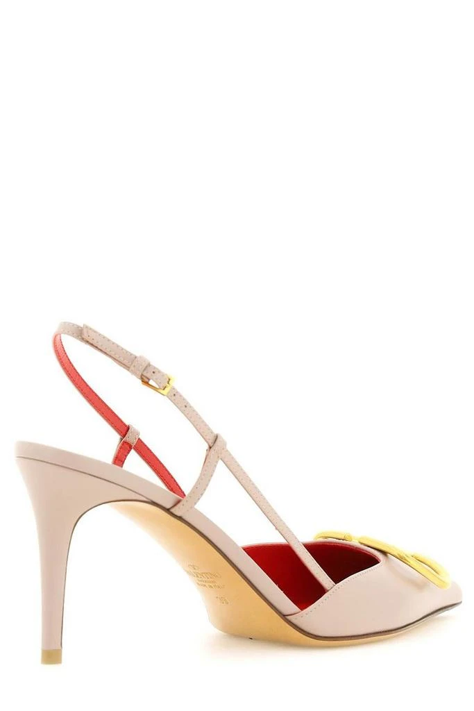 Valentino Valentino	VLogo Plaque Pointed Toe Slingback Pumps 2