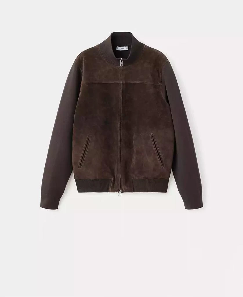 Mango Men
s Combined Leather And Suede Jacket 4