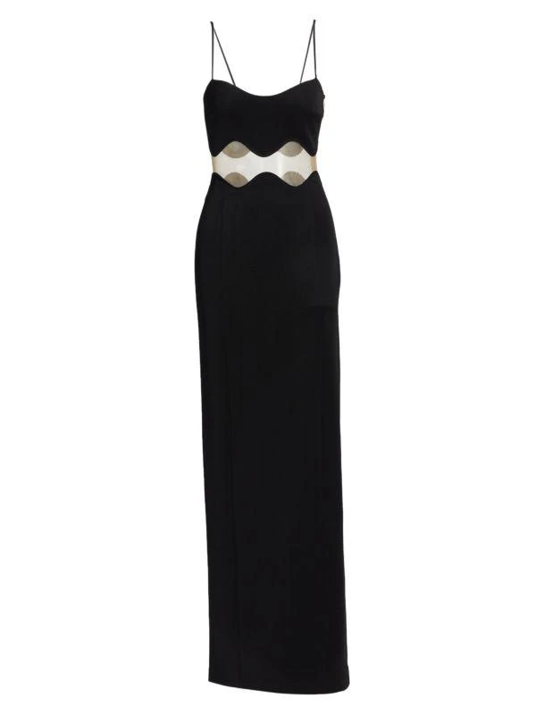Galvan Siren Mesh-Panel Maxi Dress 4