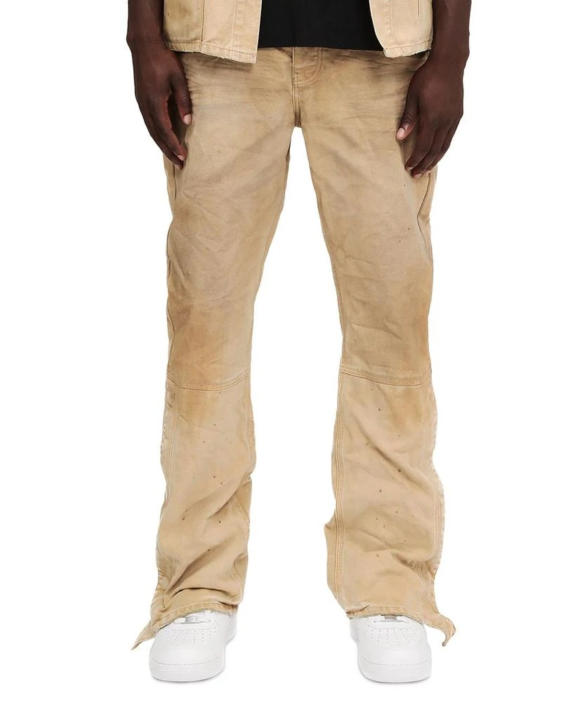 Purple Brand Relaxed Fit Snap Carpenter Jeans in Khaki 1