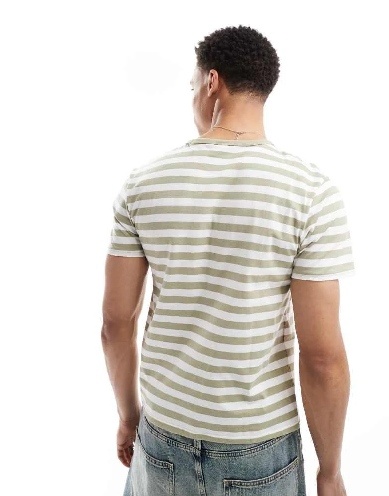 Cotton:On Cotton On contrast ringer t-shirt in green stripe 3
