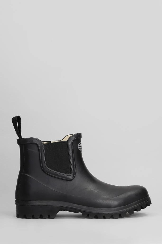 Superga 798 Rubber Boots Mid Low Heels Ankle Boots In Black Rubber/plasic 1
