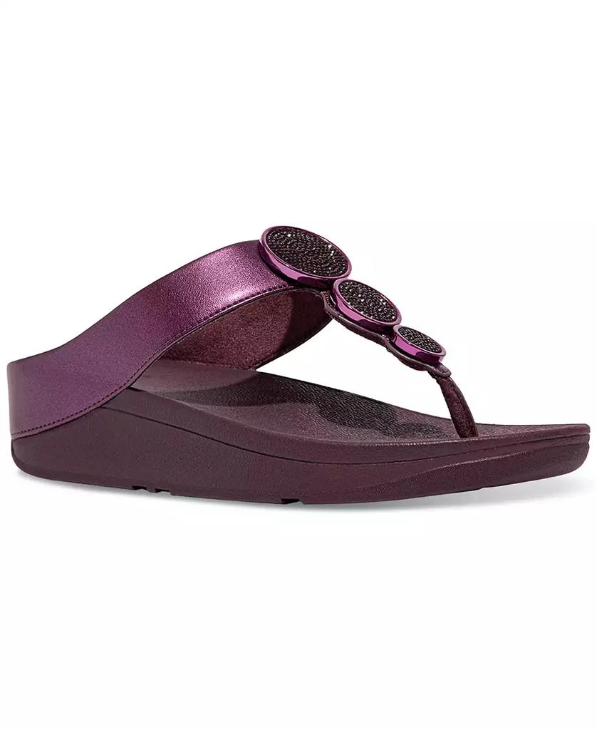 FitFlop Women's Halo Bead-Circle Metallic Toe-Post Sandals 12