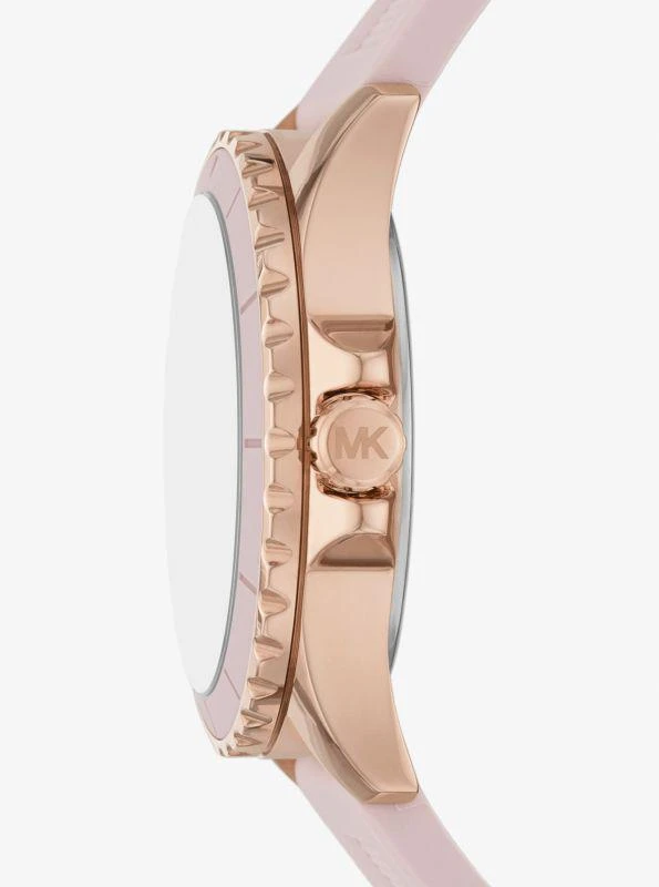 Michael Kors Oversized Everest Rose Gold-Tone and Silicone Watch 2