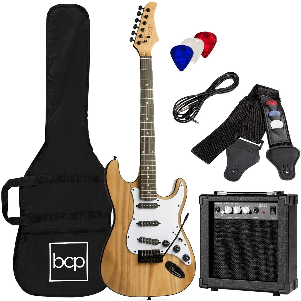 Best Choice Products 39in Full Size Beginner Electric Guitar Kit with Case, Strap, Amp, Whammy Bar 13