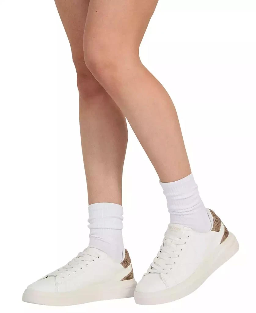 GUESS Women's Elbina Contrast Heel Lace-Up Sneakers 6