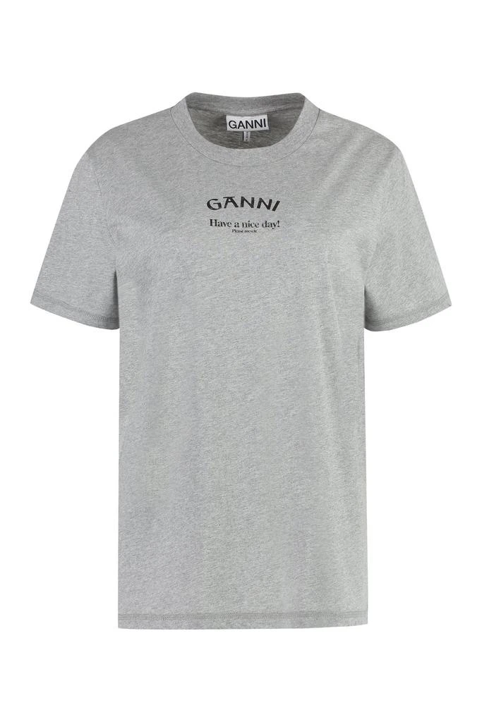 Ganni Ganni Logo Printed Crewneck T-Shirt 1