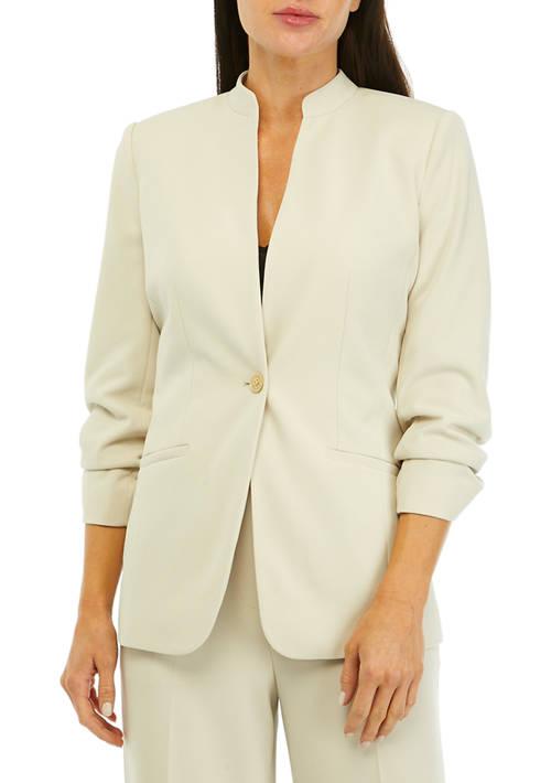 Calvin Klein Klein Womens One Button Scuba Crepe Jacket