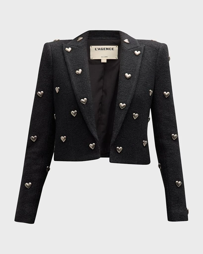 L'Agence Jen Cropped Blazer with Hearts 1