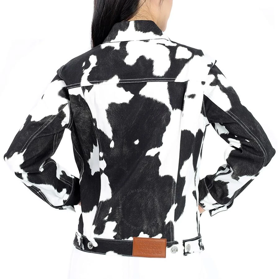 Burberry Black Pattern Prestwick Cow Print Denim Jacket 3