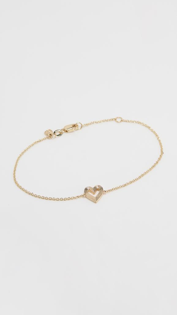 Sydney Evan 14k Fluted Heart Bracelet