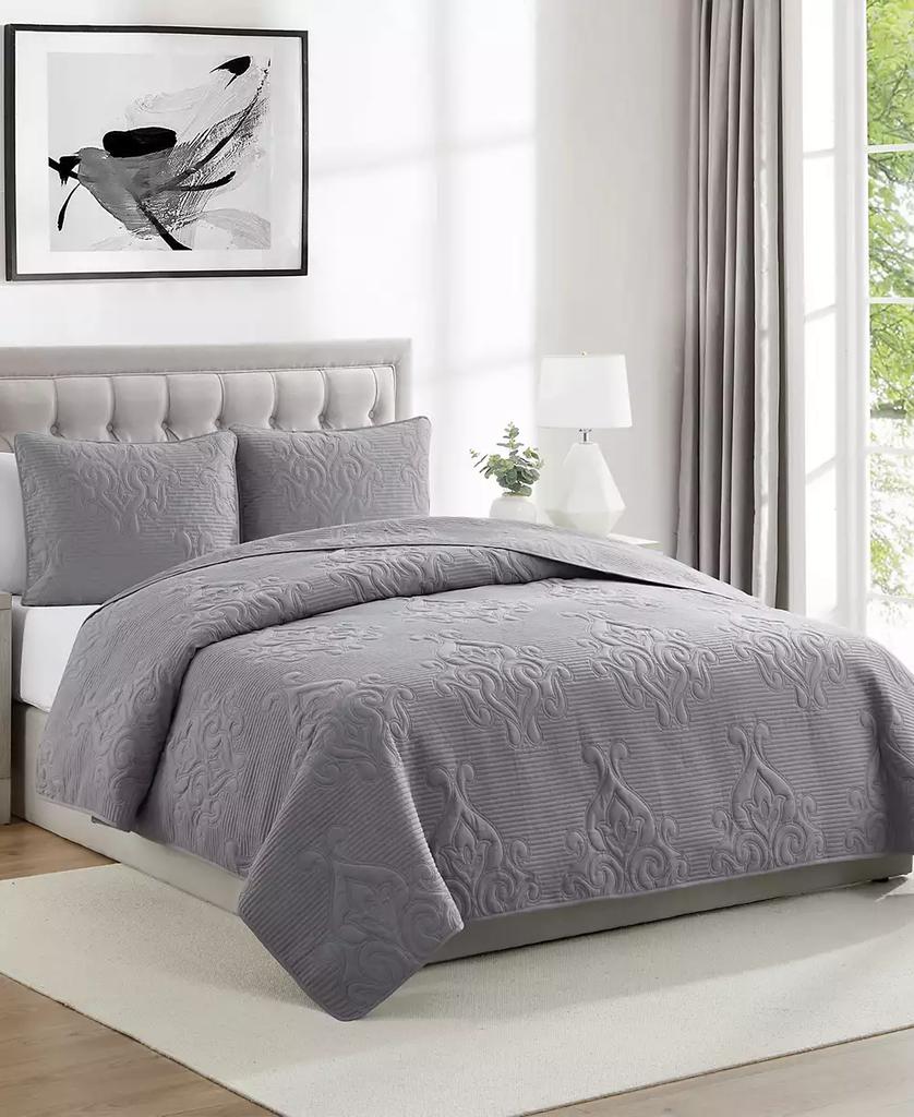 VCNY Home Solomun Pinsonic Damask 3-Pc. Quilt Set