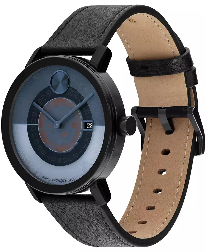 Movado Men's Bold Evolution 2.0 Swiss Quartz Black Nappa Leather Watch 40mm 2