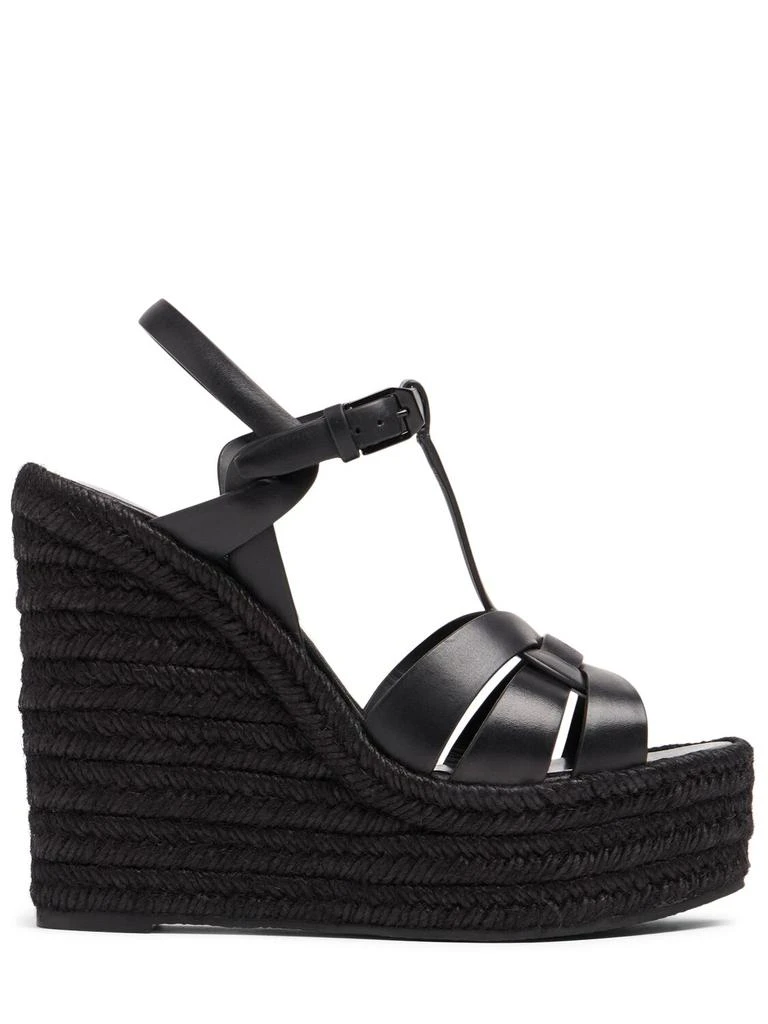 Yves Saint Laurent 120mm Tribute Leather Espadrille Wedges 1