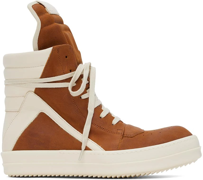 Rick Owens Orange & Off-White Geobasket Sneakers 1