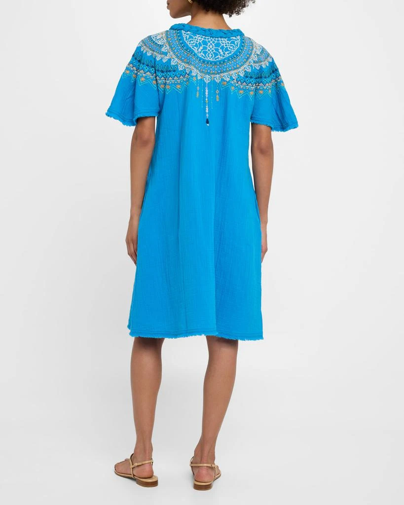 johnny was cotton dress Johnny Was Bletilla Floral Cotton-Silk Mini Dress