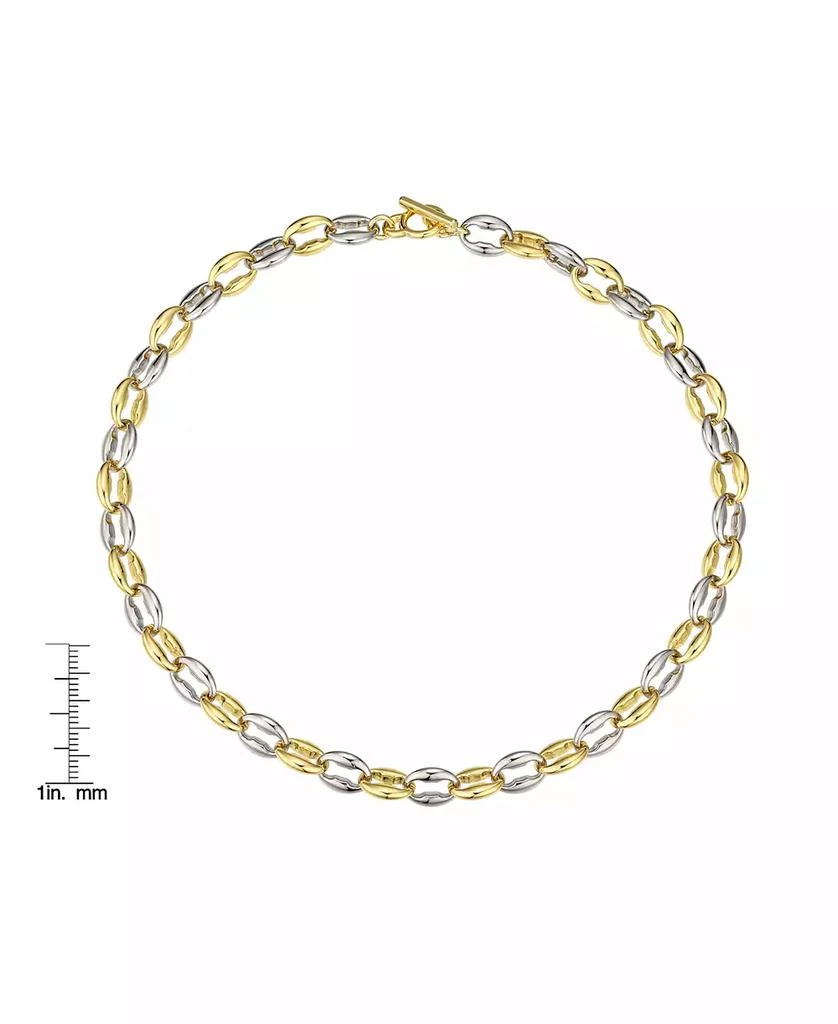 Macy's Two-Tone Chain Textured 14K Gold Plate Necklace 3