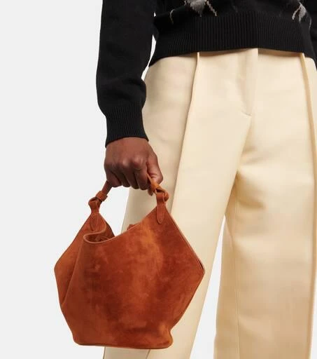 Khaite Lotus Mini suede tote bag 6