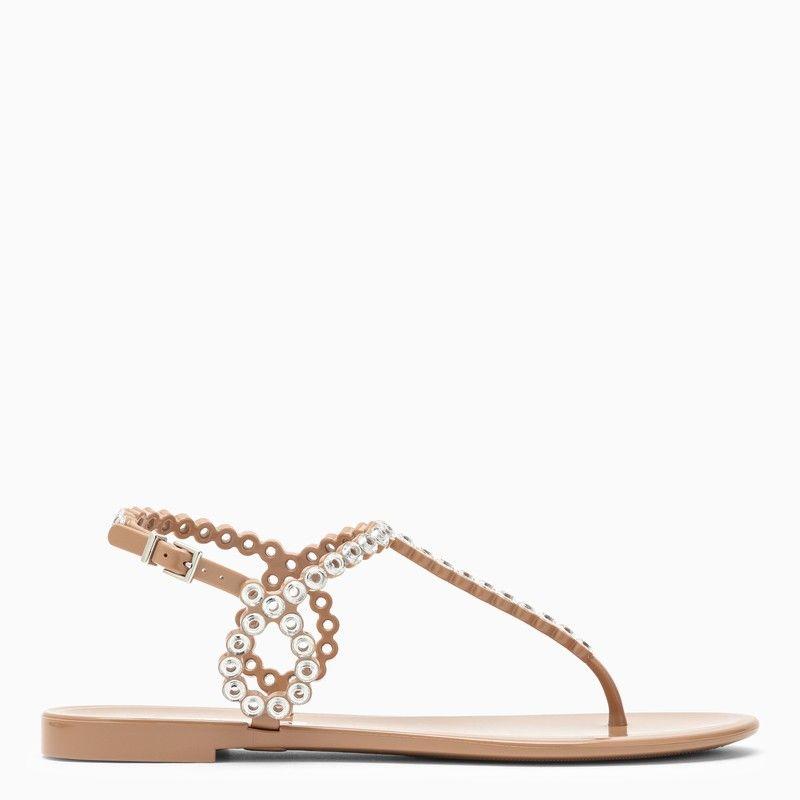 Aquazzura Almost Bare Crystal Jelly Sandals - Shoes