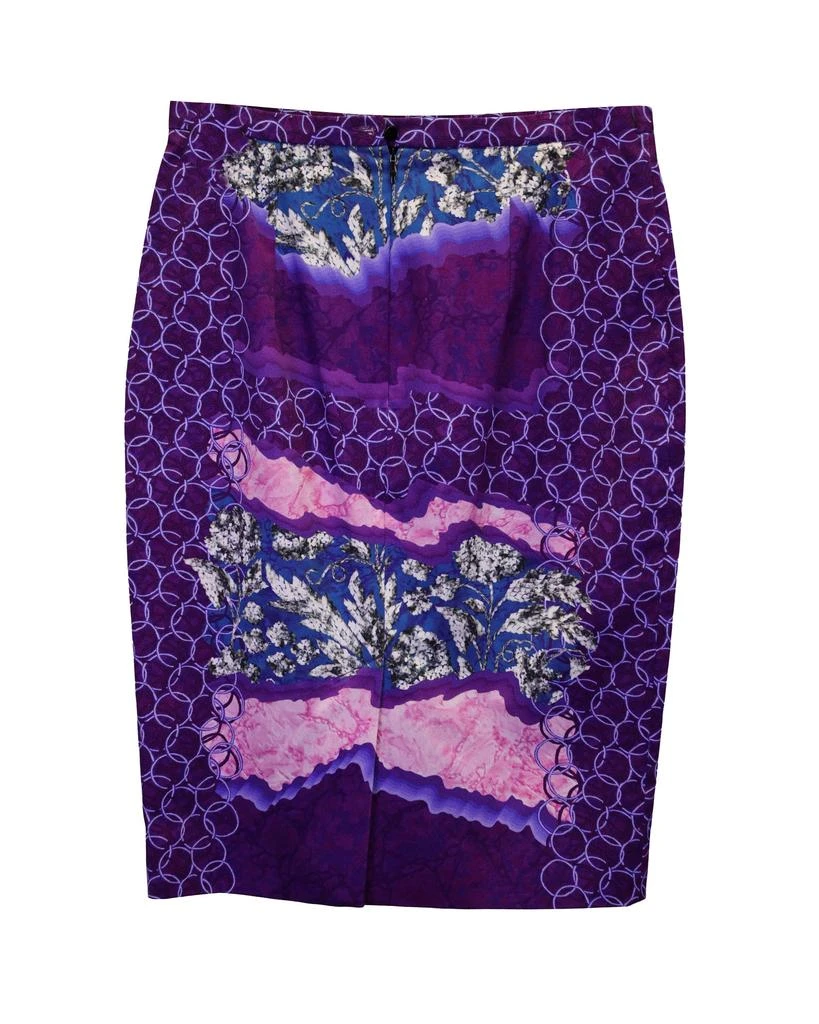 PETER PILOTTO Printed Pencil Skirt in Purple Cotton 2