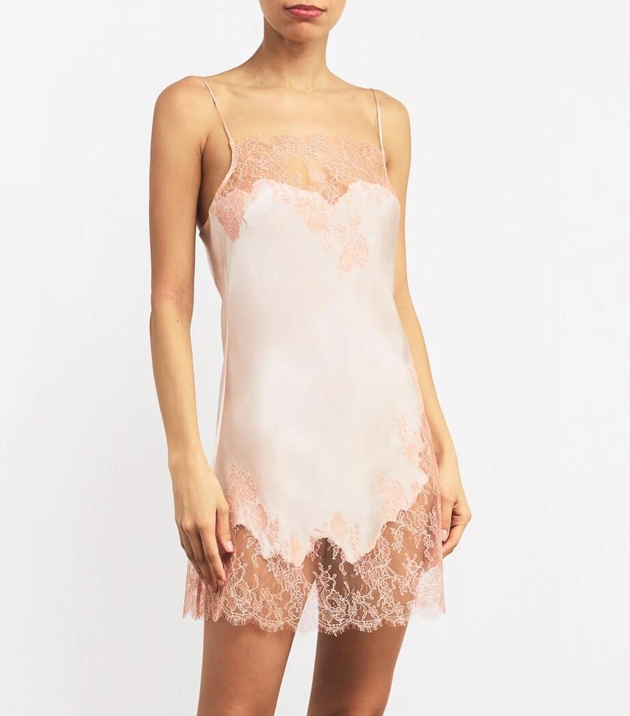 Carine Gilson Silk Lace-Trim Short Nightdress 2