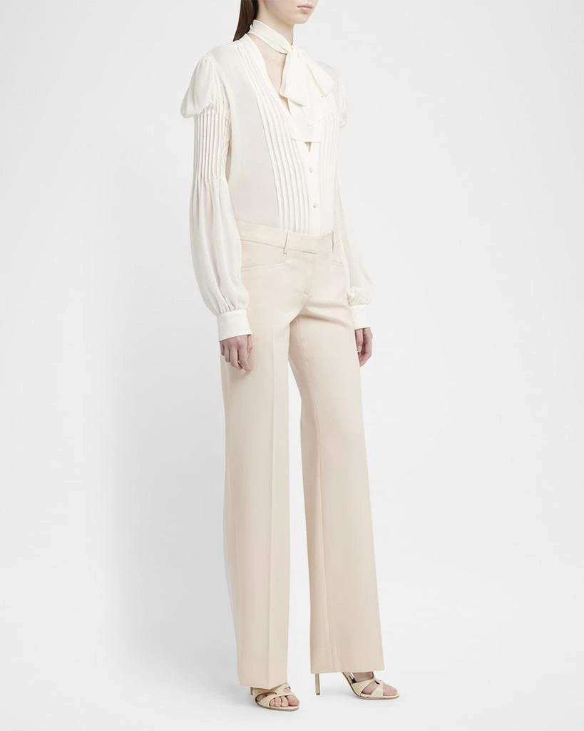Tom Ford Semi-Sheer Silk Blouse with Tie Neck 2