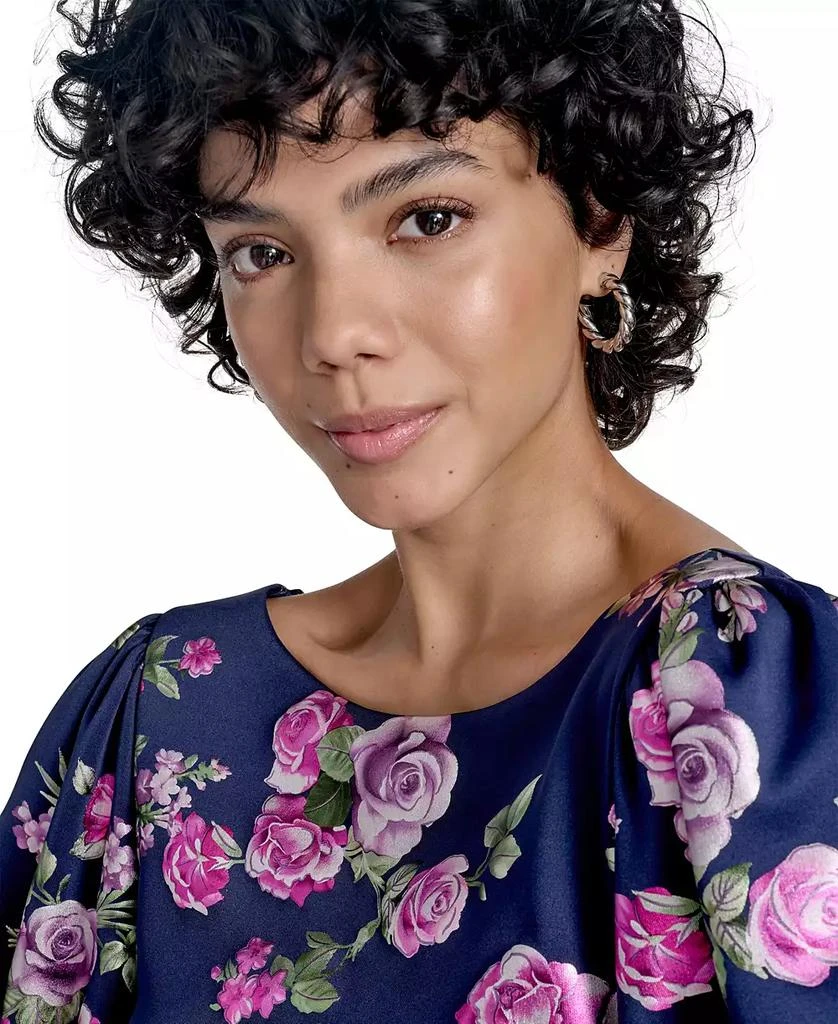 Jessica Howard Women's Floral-Print Puff-Sleeve Sheath Dress 6