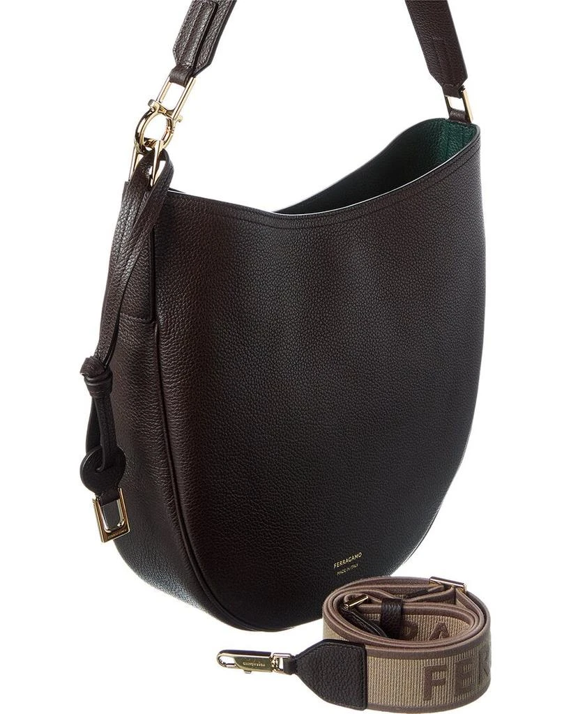 Salvatore Ferragamo Ferragamo North/South Medium Leather Hobo Bag 3