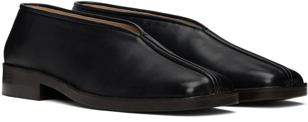 Lemaire Black Flat Piped Slippers 4