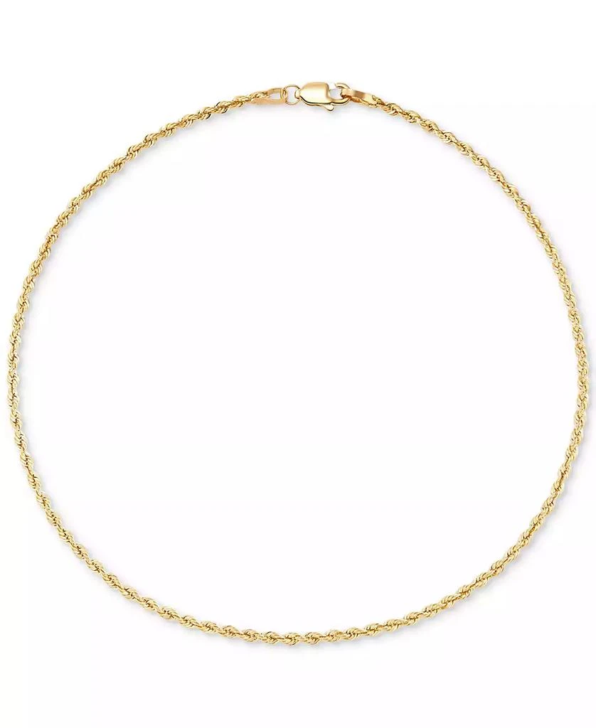 Macy's Glitter Rope Link Ankle Bracelet in 10k Gold 1
