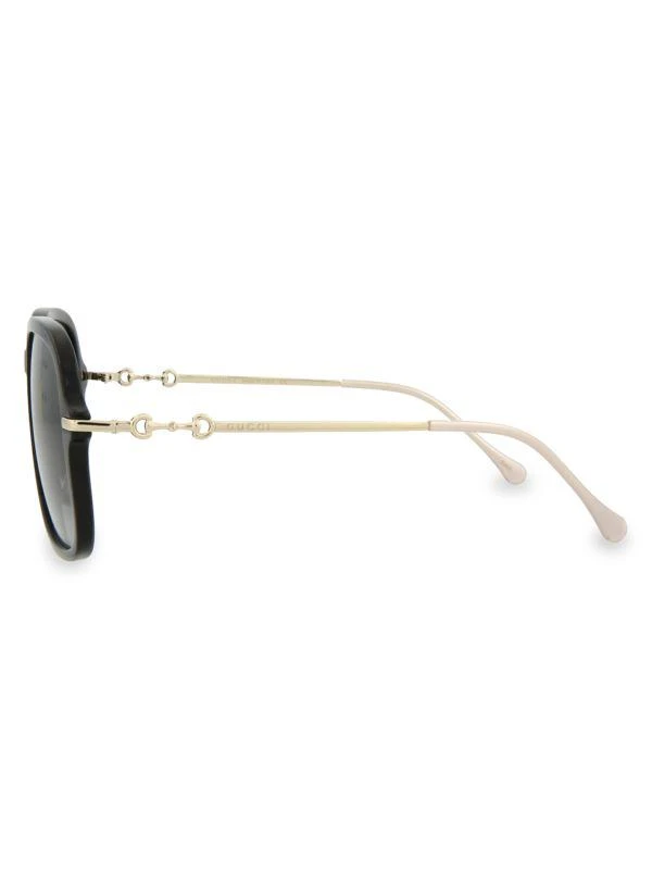 Gucci 57MM Horsebit Square Sunglasses 4