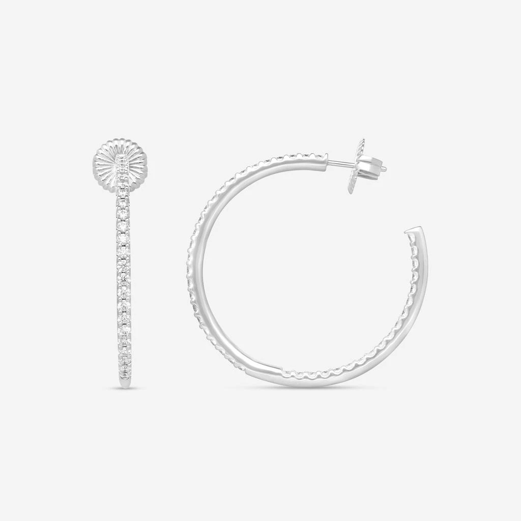 Hearts On Fire Hearts On Fire Hoopla 18K White Gold Round Earrings HOOPLAR02258W 2