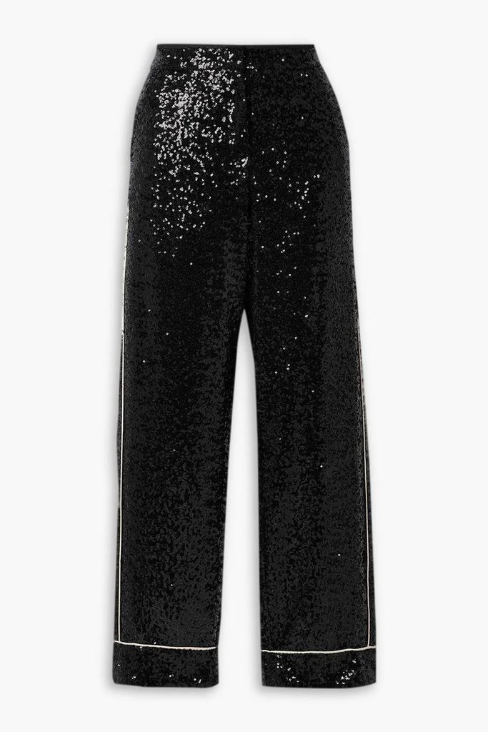 IN THE MOOD FOR LOVE Loren sequined tulle straight-leg pants 1