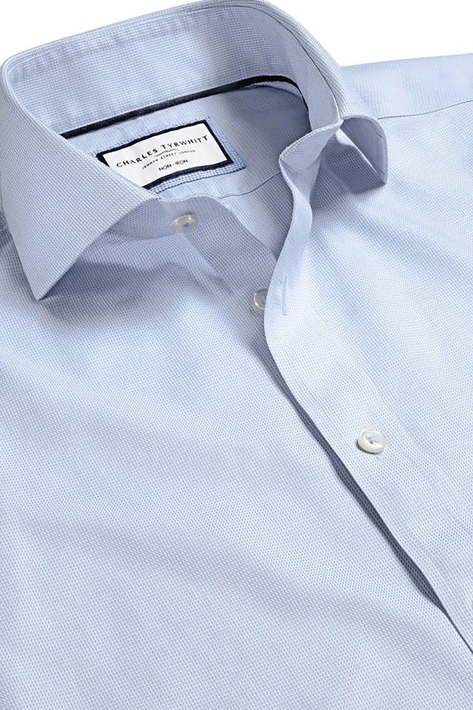 Charles Tyrwhitt Men's Non-Iron Clifton Weave Cutaway Slim Fit Shirt Double Cuff 4