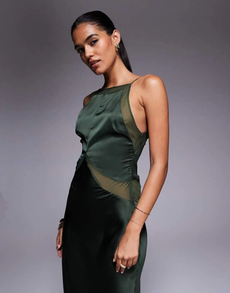 knee length dresses for ladies Dark Green Chiffon V Neck Floor Length A-Line Mother of the Bride Dress main image 0