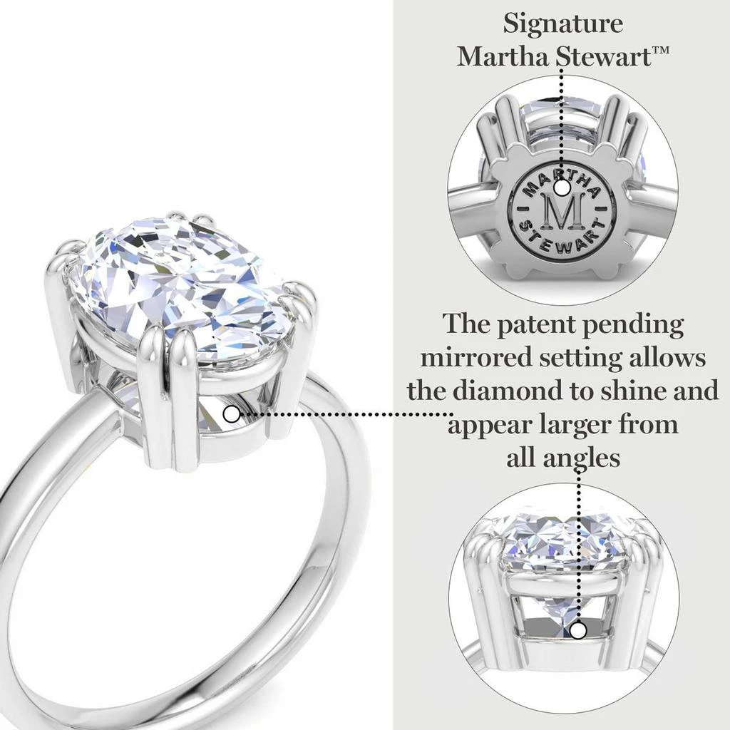 Martha Stewart 5 Carat Round Shape Lab Grown Diamond Solitaire Engagement Ring In Sterling Silver 4