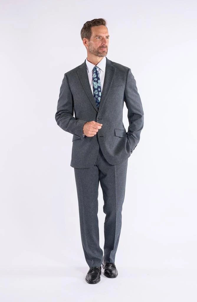 SAVILE ROW CO Hoxton Trim Fit Charcoal Notch Lapel Knit Suit 4
