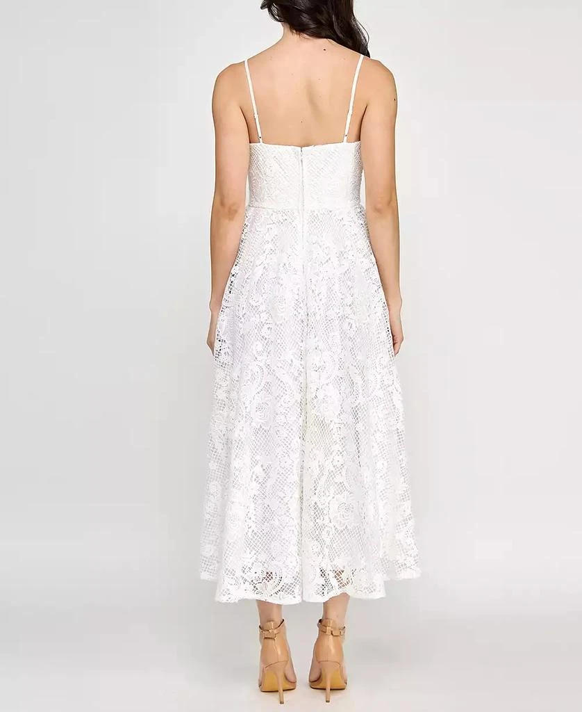 SENI & CADE Juniors' Sleeveless Lace Fit & Flare Midi Dress 2
