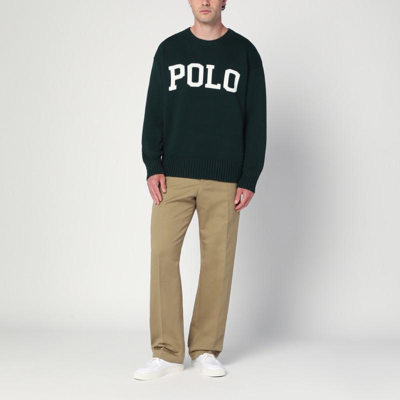 Ralph Lauren Dark green Big-Fit sweater with inlaid logo