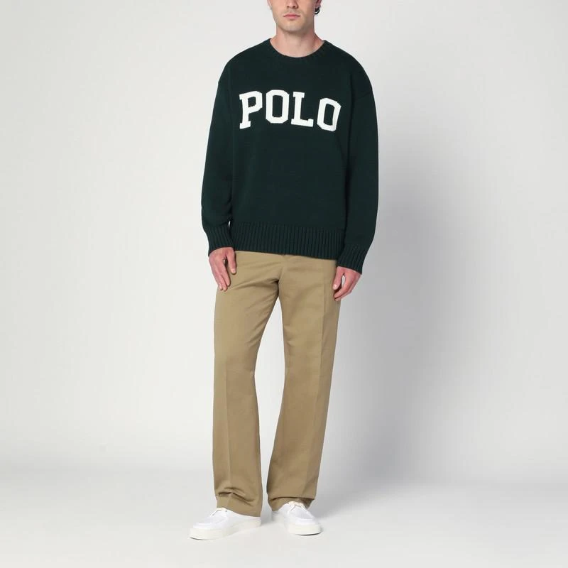 Ralph Lauren Dark green Big-Fit sweater with inlaid logo 2