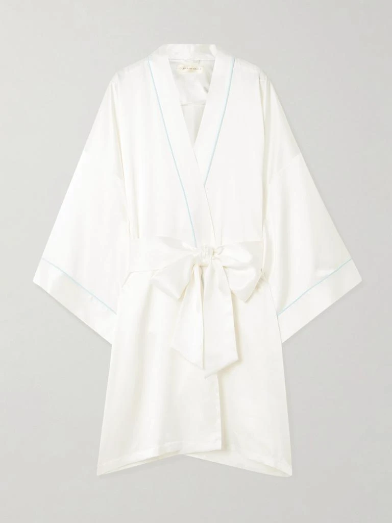 OLIVIA VON HALLE Mimi Silk-satin Robe