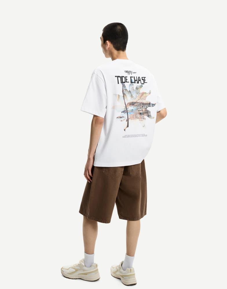 Bershka Bershka short sleeve t-shirt with print in white