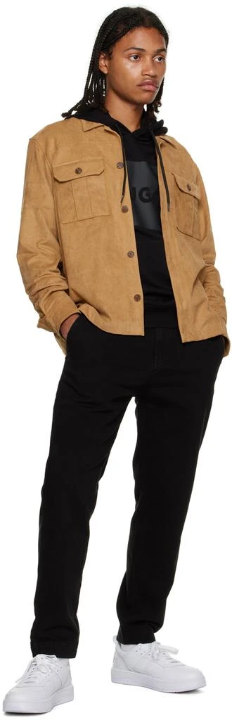 Hugo Boss Beige Oversized Faux-Suede Shirt 4