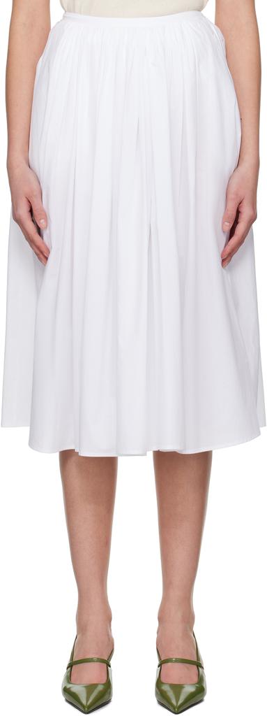 Nothing Written White Serto Gathered Midi Skirt