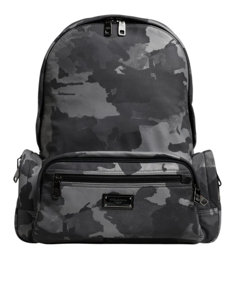 Dolce 
Gabbana Cotton Camouflage Logo Plaque Backpack Men
s Bag