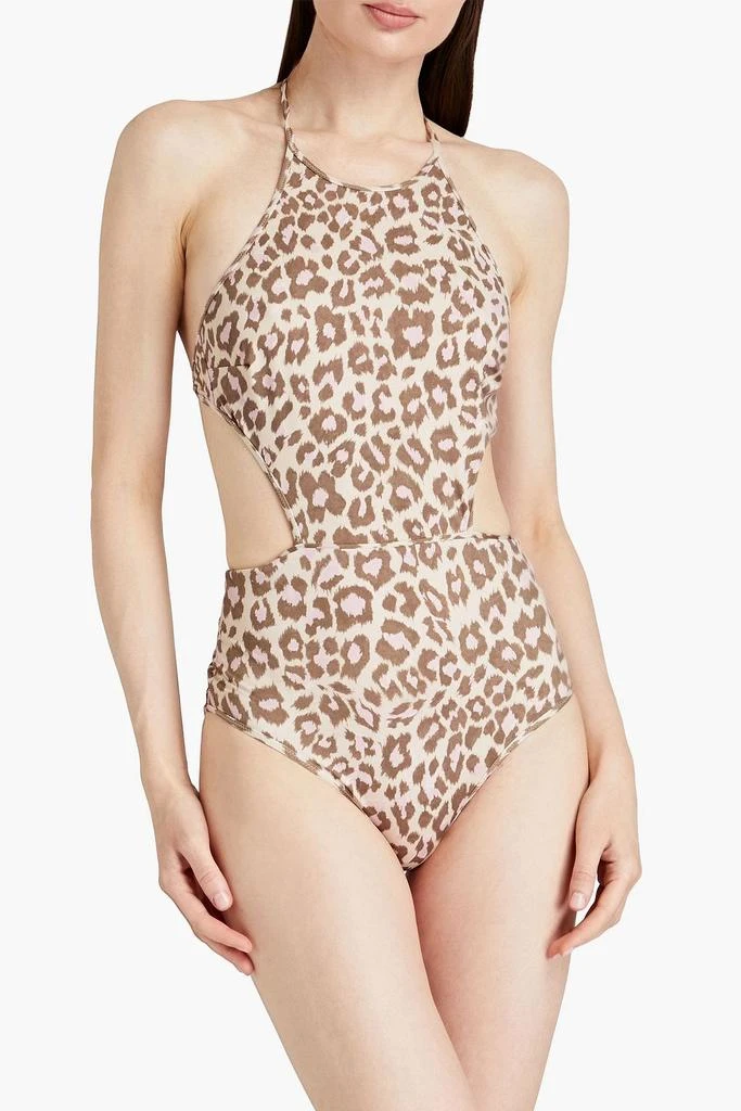 Zimmermann Cutout leopard-print halterneck swimsuit 2