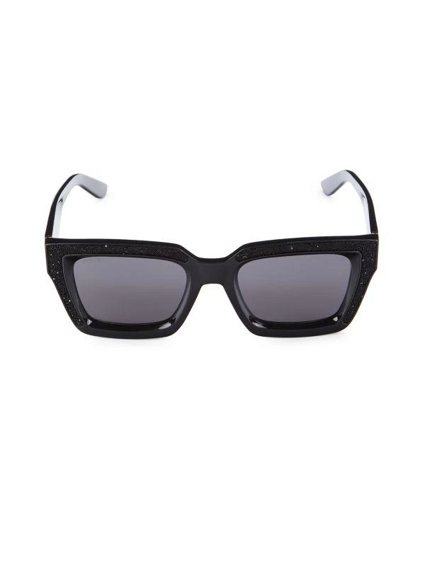 Shop 51MM Embellished Rectangle Sunglasses on Sale at  display picture 3