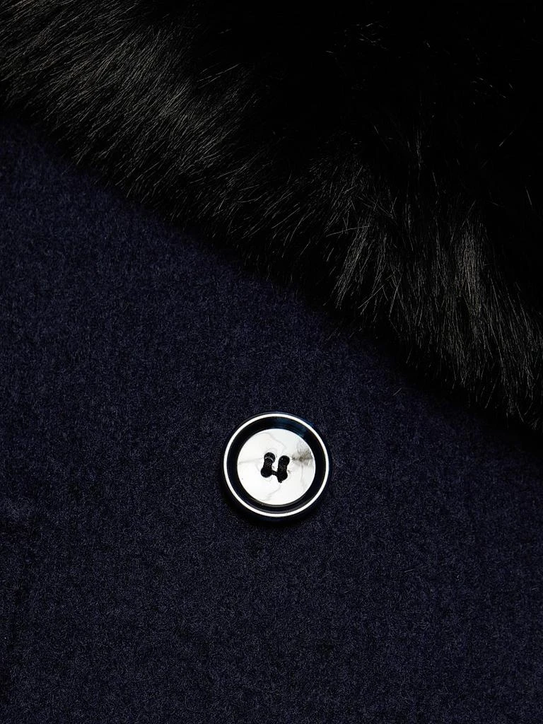 Mercer Collective Georgia Faux Fur Collar Double-Breasted Peacoat 8